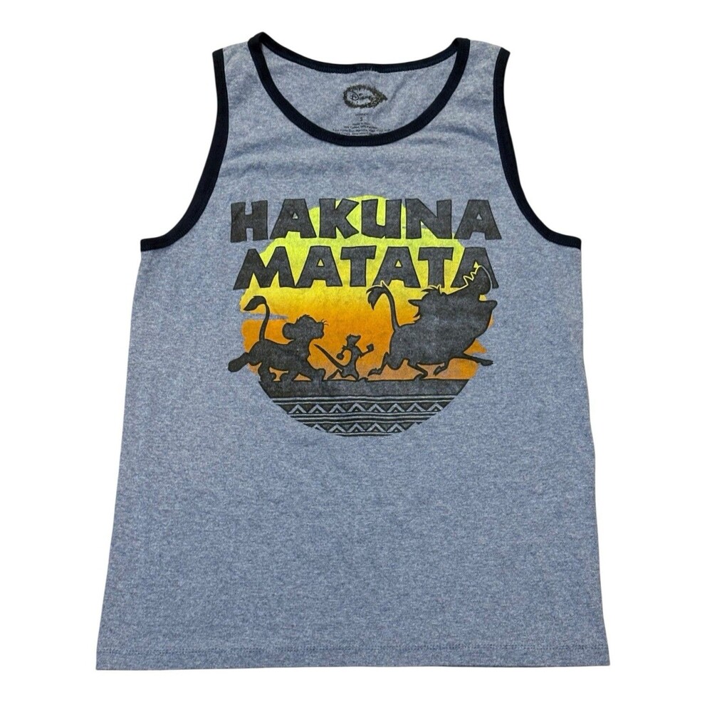 Disney Hakuna Matata Blue Lion King Tank Top Shirt Size S Movie Promo Tee